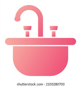 Vector Sink Glyph Gradient Icon Design
