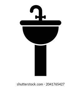 Vector Sink Glyph Icon Design
