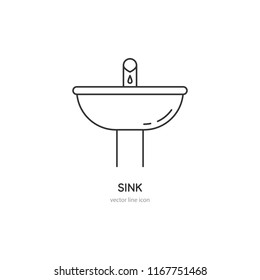 Vector sink icon in linear style