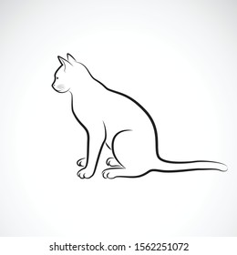 Vector of sitting cat on a white background. Pet. Animals. Cats logo or icon. Easy editable layered vector illustration.