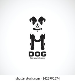 Vector of sitting dog (bulldog) on white background. Pet. Animals. Dogs logo or icon. Easy editable layered vector illustration.