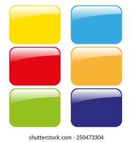 vector six color glossy empty icons