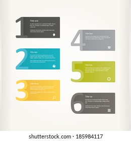 Vector - six colorfully cards with place for your content. Universal vector template ready for use.