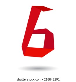 Vector SIX isolated origami style