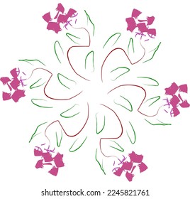 vector de seis plantas de flores