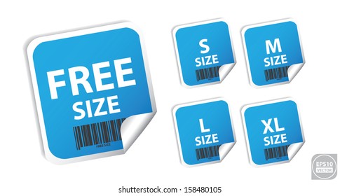 Vector: Size clothing blue labels. Eps10.