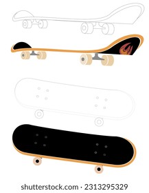 vector skate board, line ,symbol, design, sakte board