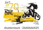 Vector Skate on a grunge background. Abstract art grunge background, Retro poster in grunge style with typographic signs. vector grunge background. eps8