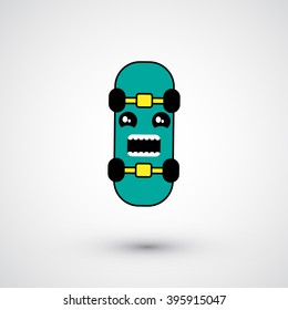 Vector skateboard cartoon style isolated on background