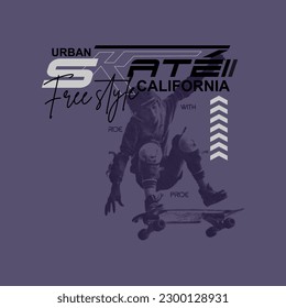 vector of skateboard free style california urban ride design graphic illustration