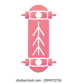 Vector Skateboard Glyph Gradient Icon Design
