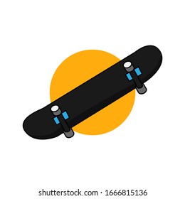 vector skateboard illustration minimalist flat design simple icon