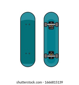 vector skateboard illustration minimalist flat design simple icon