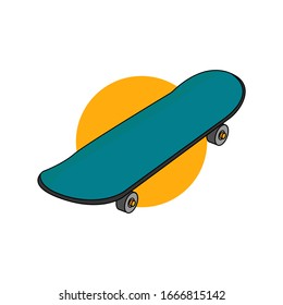 vector skateboard illustration minimalist flat design simple icon