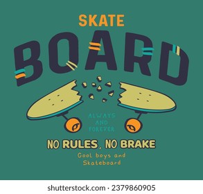 Vector skateboard illustration print design