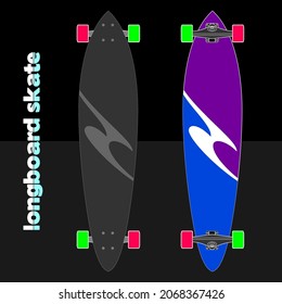 VECTOR SKATEBOARD DISEÑO GRÁFICO LARGO