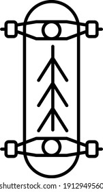 Vector Skateboard Outline Icon Design
