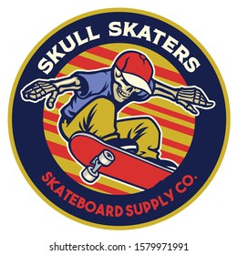 vector of skateboard shop badge emblem design