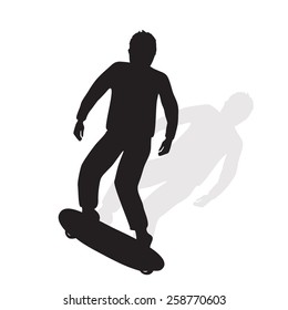 Vector skateboarders silhouettes.