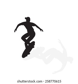 Vector skateboarders silhouettes.