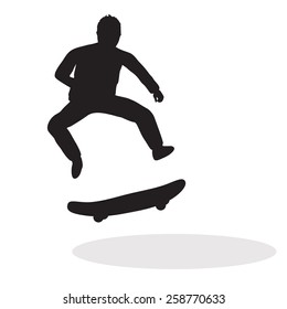 Vector skateboarders silhouettes.