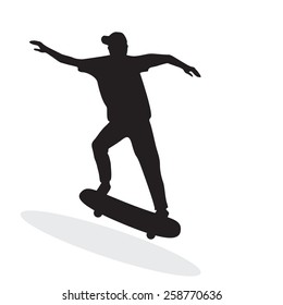 Vector skateboarders silhouettes.