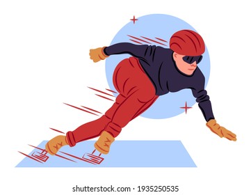Vector skater in shadow of sharp lines style