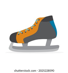 Vector Skates icon isolated. Colored Skates icon in flat design. Hockey skates symbol