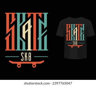 Vector skating board USA color full t shirt design also use for poster frame mug album  