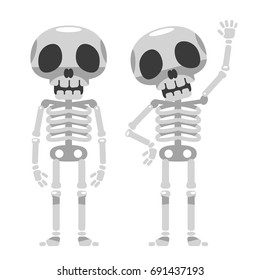 Vector Skeleton Characters isolated on White Background.