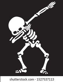 Vector skeleton dancer. Haloween background. Day of the dead