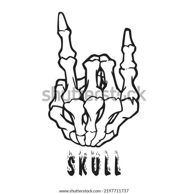 Vector Skeleton Hand Making Horn Sign Stock Vector (Royalty Free ...