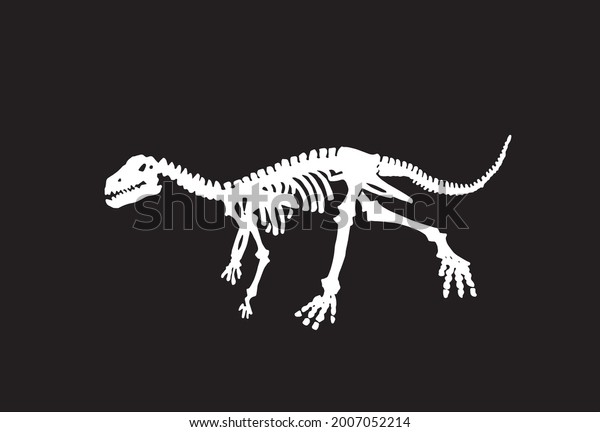 Vector Skeleton Raptor Running On Black Stock Vector (Royalty Free ...