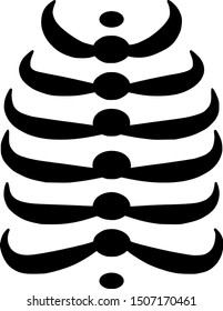 Vector skeleton ribs flat icon. Vector pictogram style is a flat symbol skeleton ribs icon on a white background.