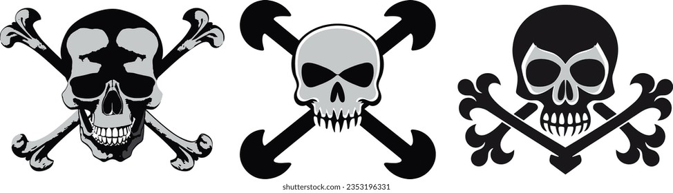 vector skeleton set isolated white background