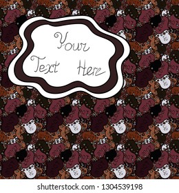 Vector sketch. Abstract doodles pattern. Pattern black, white and brown on colors. It can be used on mug prints, baby apparels, wallpaper, wrapping boxes etc. Seamless Cute fabric pattern. - stock.