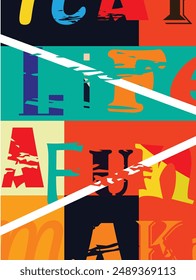 Vector boceto abstracto texto de la imagen hacer la vida patrón divertido para el embalaje póster cubierta papel elemento de diseño