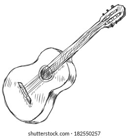 Vector Sketch Acoustic Guitar