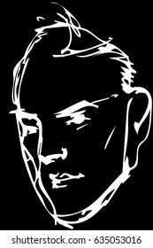vector sketch adult serious man