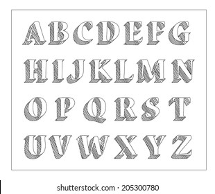 vector sketch alphabet
