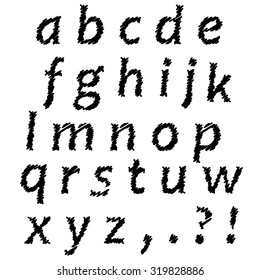 Vector Sketch Alphabet Isolated on White Background. Set of Sketch Letters. Decorative Scribble Symbols