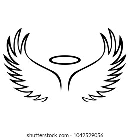 Vector sketch of angel wings