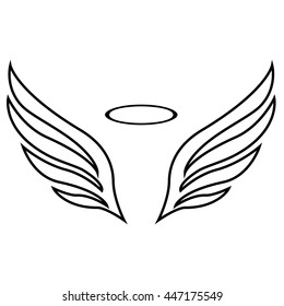 Vector sketch of angel wings