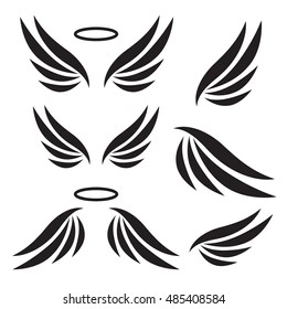 Vector sketch of angel wings