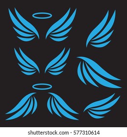 Vector sketch of angel wings. Angel wings vector