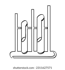 vector sketch angklung single one line art, continuous 
