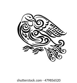 Vector sketch of the animal  isolated on white background.Sketch for avatar, tattoo, poster, print, t-shirt