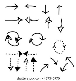 Vector Sketch of arrows. Black icon, Minimalism, flat style.