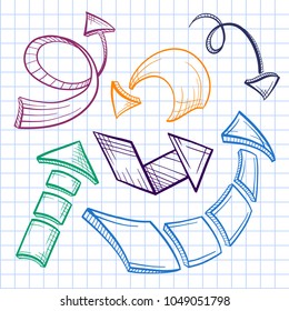 Vector sketch arrows set