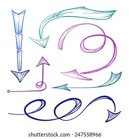 Vector sketch arrows set